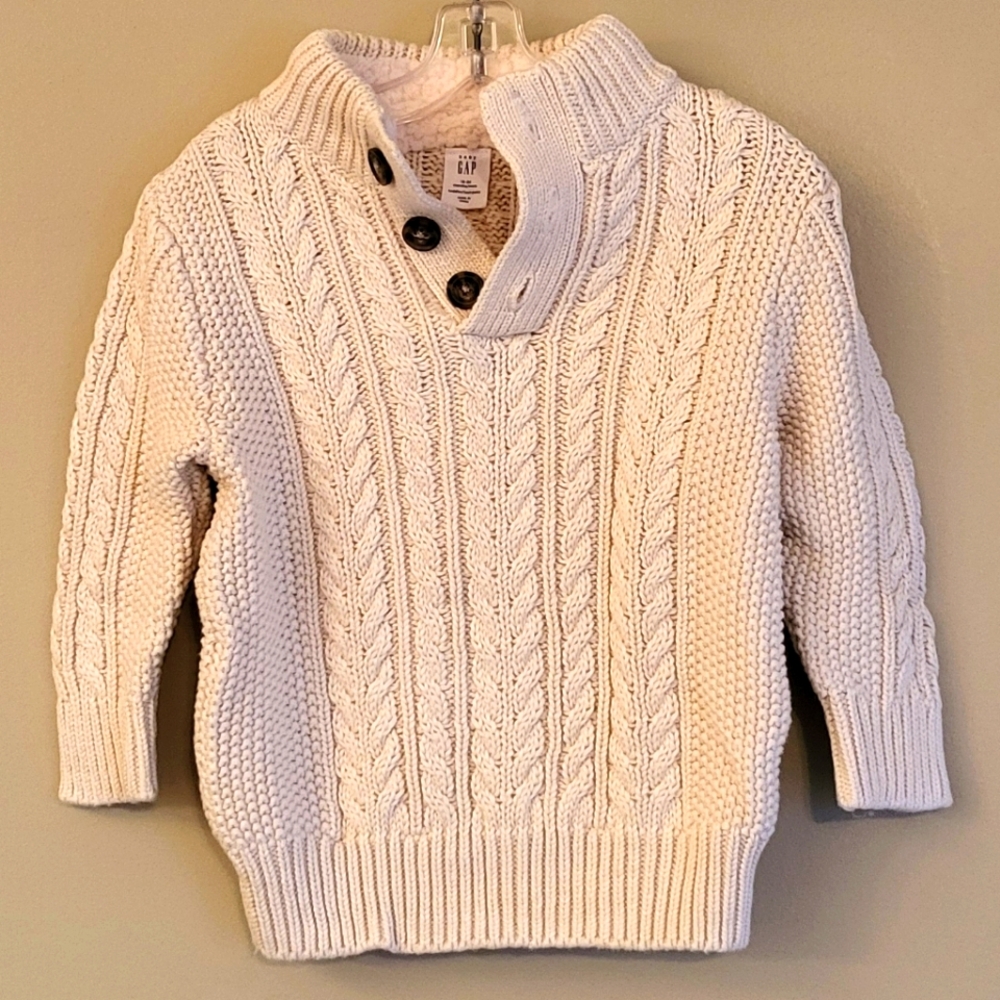 Baby Gap ivory cable knit sweater